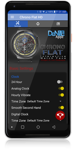 Chrono Flat HD Watch Face - Image screenshot of android app