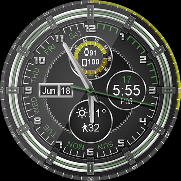 Chrono Flat HD Watch Face - Image screenshot of android app