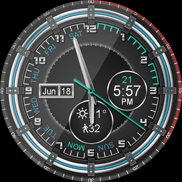 Chrono Flat HD Watch Face - Image screenshot of android app