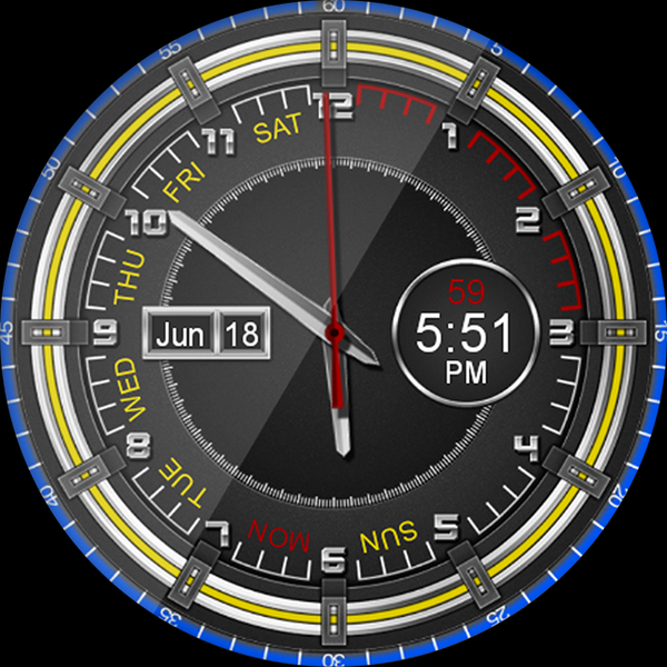 Chrono Flat HD Watch Face - Image screenshot of android app
