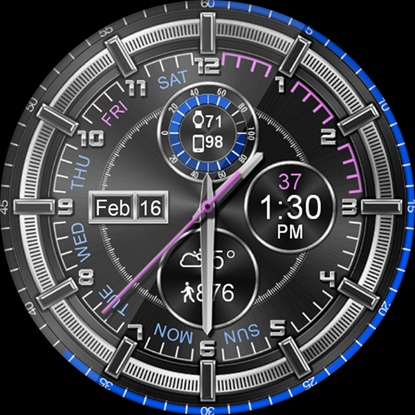 Chrono Shine HD Watch Face - Image screenshot of android app