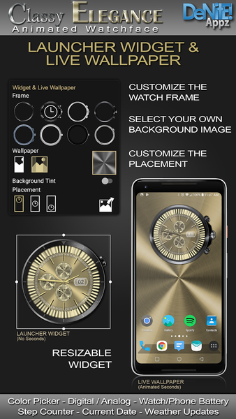 Classy Elegance HD Watch Face - Image screenshot of android app