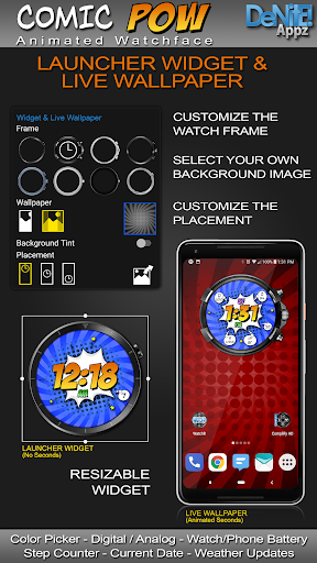 Comic Pow HD Watch Face - Image screenshot of android app