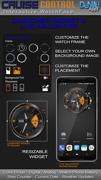 Cruise Control HD Watch Face - Image screenshot of android app