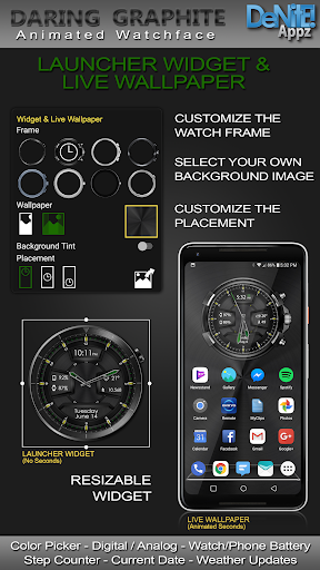 Daring Graphite HD Watch Face - Image screenshot of android app