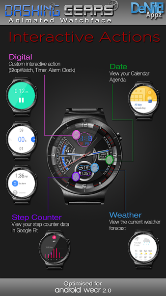 Dashing Gears HD WatchFace - Image screenshot of android app