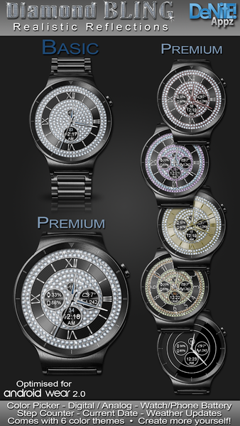 Diamond Bling HD Watch Face - Image screenshot of android app