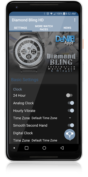 Diamond Bling HD Watch Face - Image screenshot of android app