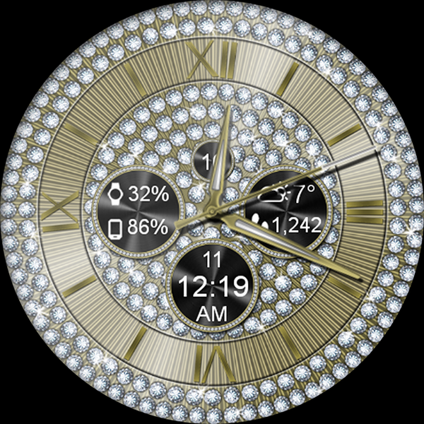 Diamond Bling HD Watch Face - Image screenshot of android app