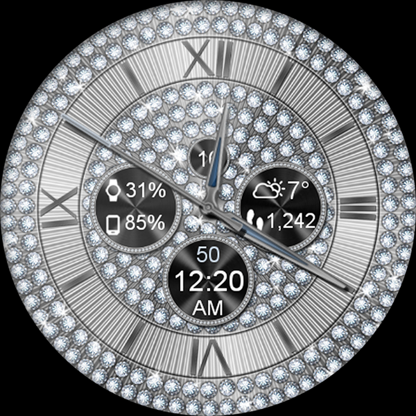 Diamond Bling HD Watch Face - Image screenshot of android app