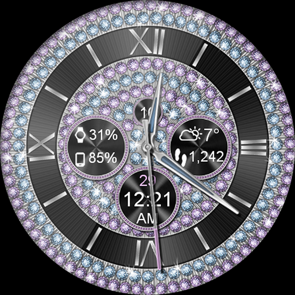 Diamond Bling HD Watch Face - Image screenshot of android app