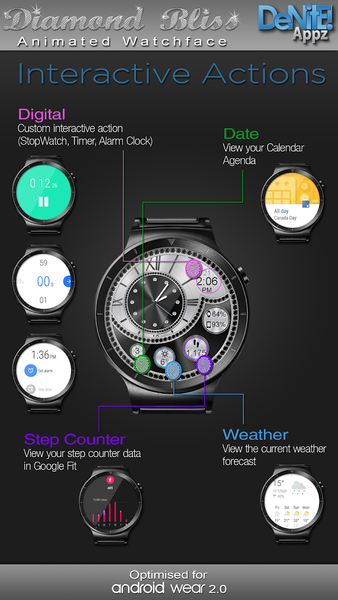 Diamond Bliss HD Watch Face - Image screenshot of android app