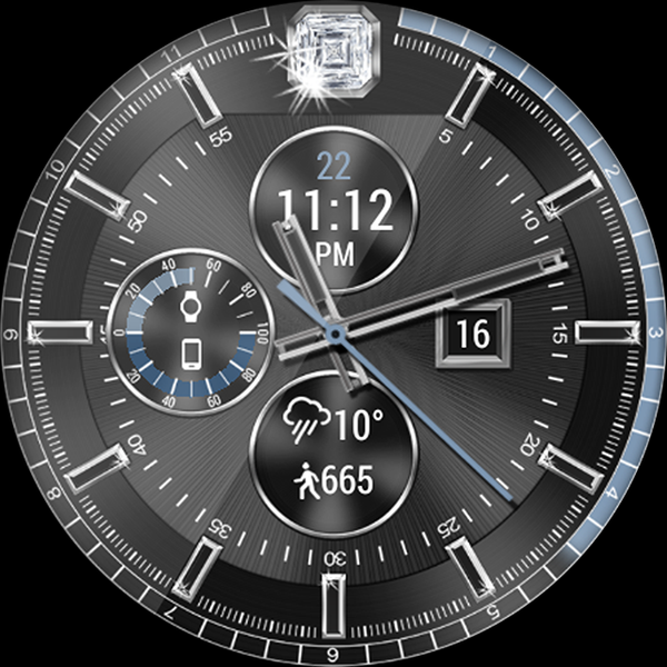 Diamond Elegance HD Watch Face - Image screenshot of android app