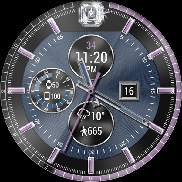 Diamond Elegance HD Watch Face - Image screenshot of android app