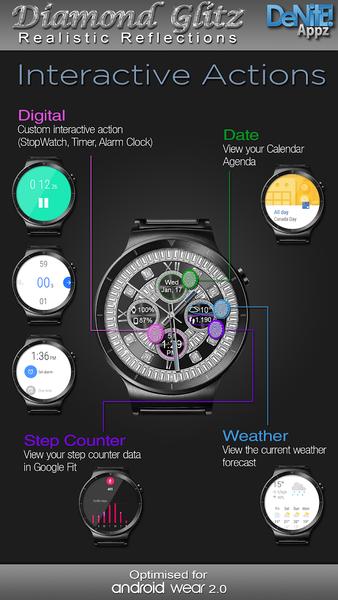 Diamond Glitz HD Watch Face - Image screenshot of android app