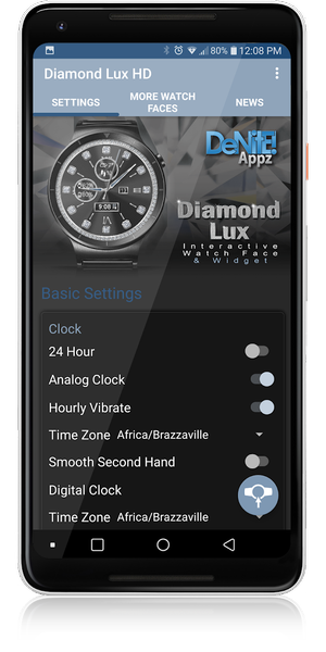 Diamond Lux HD Watch Face - Image screenshot of android app