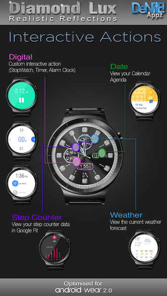 Diamond Lux HD Watch Face - Image screenshot of android app