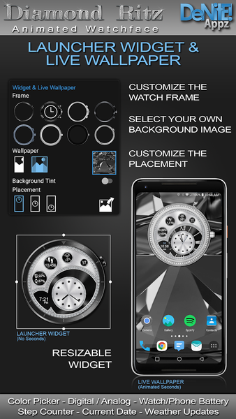 Diamond Ritz HD Watch Face - Image screenshot of android app