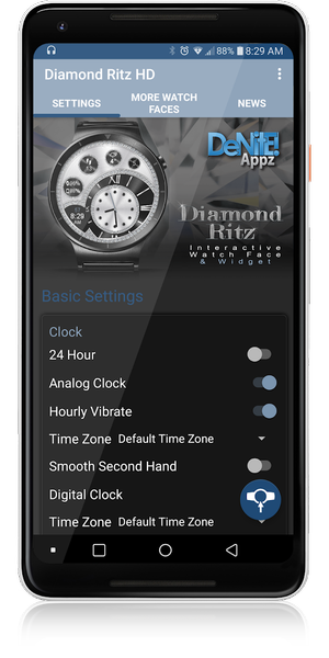 Diamond Ritz HD Watch Face - Image screenshot of android app