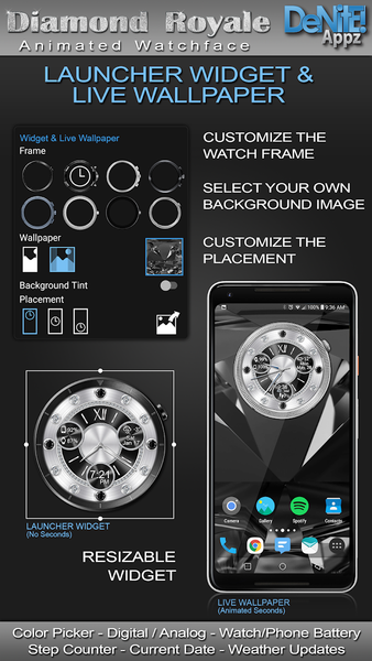 Diamond Royale HD Watch Face - Image screenshot of android app