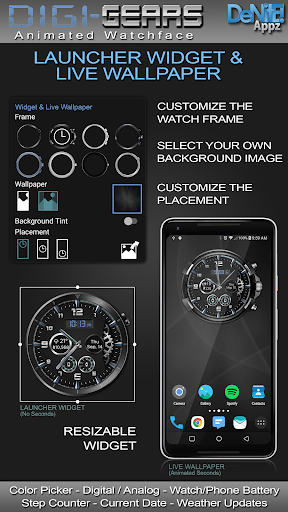 Digi-Gears HD Watch Face - Image screenshot of android app