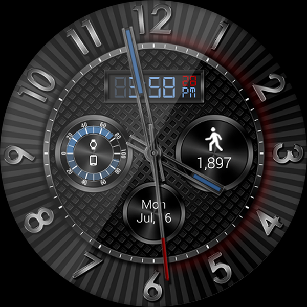 Hyper Tek HD Watch Face - Image screenshot of android app