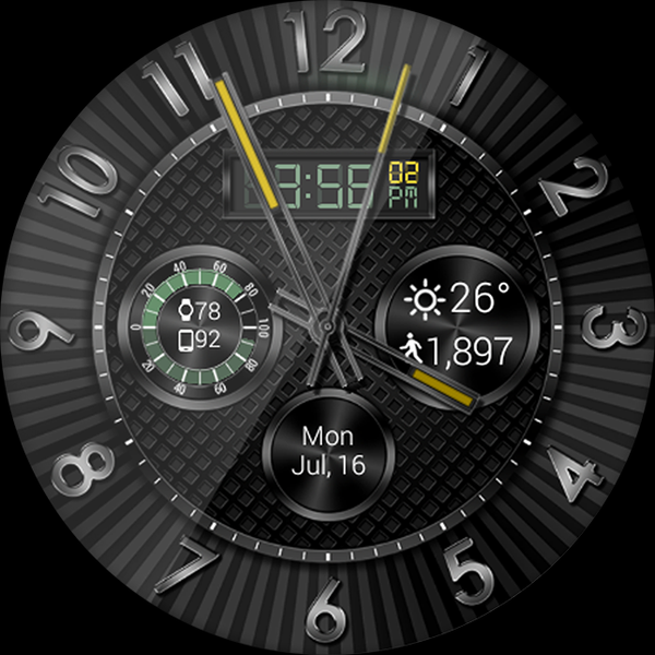 Hyper Tek HD Watch Face - Image screenshot of android app