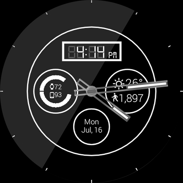 Hyper Tek HD Watch Face - Image screenshot of android app