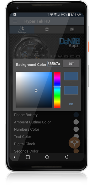 Hyper Tek HD Watch Face - Image screenshot of android app