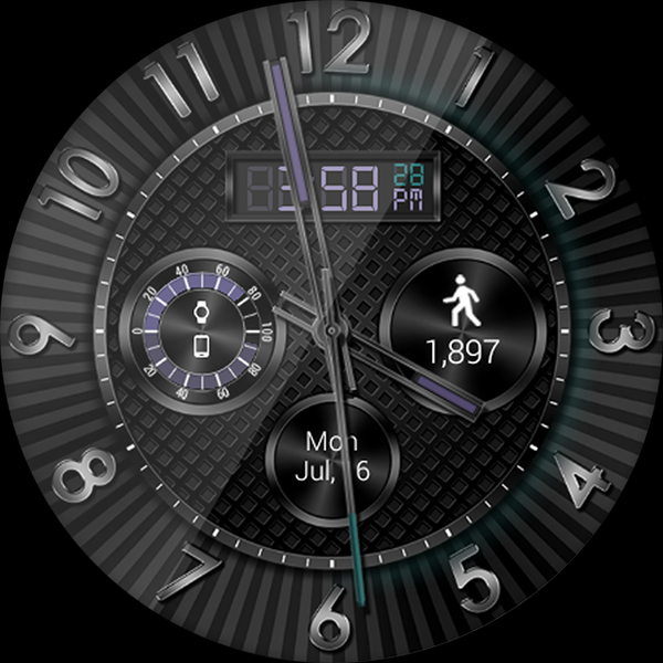 Hyper Tek HD Watch Face - Image screenshot of android app