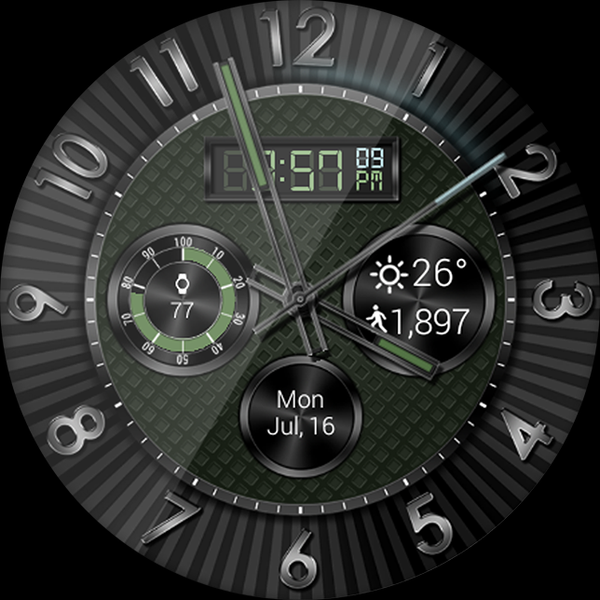 Hyper Tek HD Watch Face - Image screenshot of android app