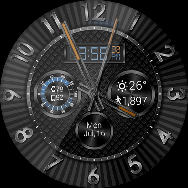 Hyper Tek HD Watch Face - Image screenshot of android app