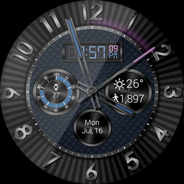 Hyper Tek HD Watch Face - Image screenshot of android app