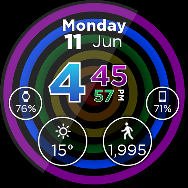 Hypnotic Rainbow Watch Face - Image screenshot of android app