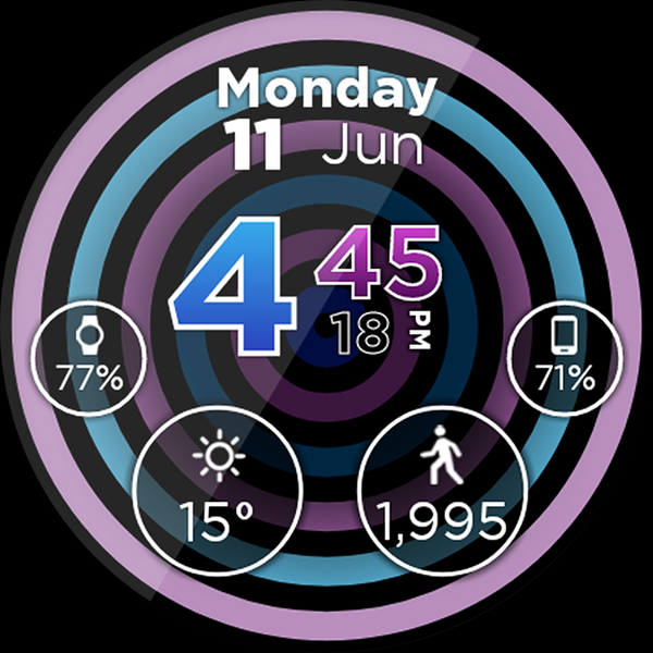 Hypnotic Rainbow Watch Face - Image screenshot of android app