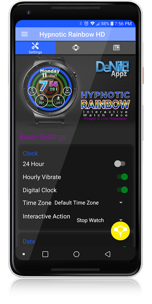 Hypnotic Rainbow Watch Face - Image screenshot of android app