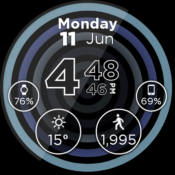 Hypnotic Rainbow Watch Face - Image screenshot of android app