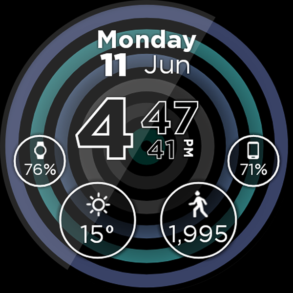 Hypnotic Rainbow Watch Face - Image screenshot of android app