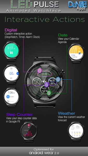 LED Pulse HD Watch Face - Image screenshot of android app
