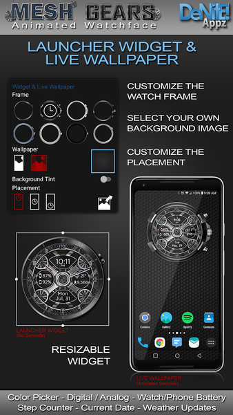 Mesh Gears HD Watch Face - Image screenshot of android app