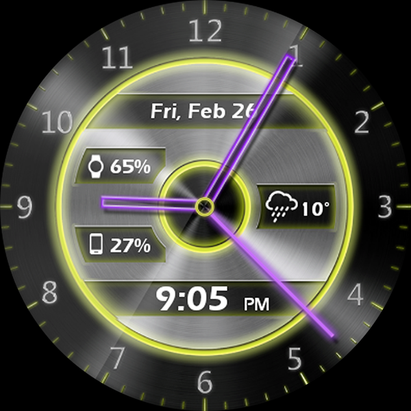 Metal Glow HD Watch Face - Image screenshot of android app