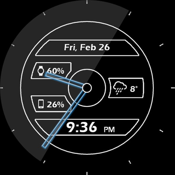 Metal Glow HD Watch Face - Image screenshot of android app