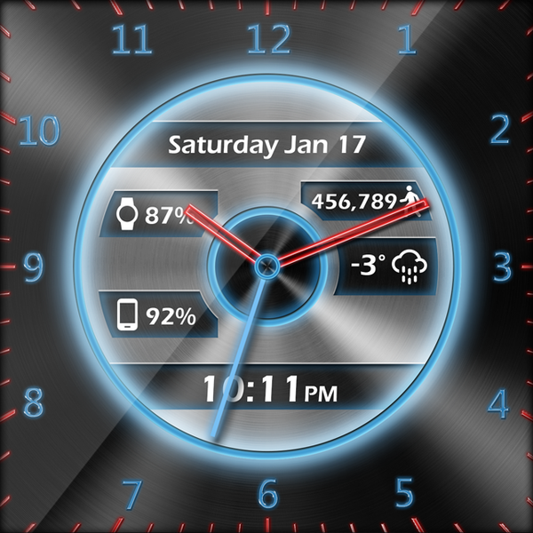 Metal Glow HD Watch Face - Image screenshot of android app