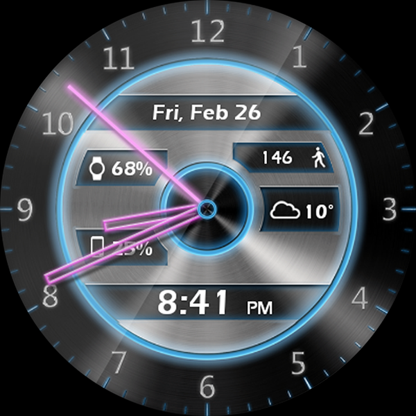 Metal Glow HD Watch Face - Image screenshot of android app