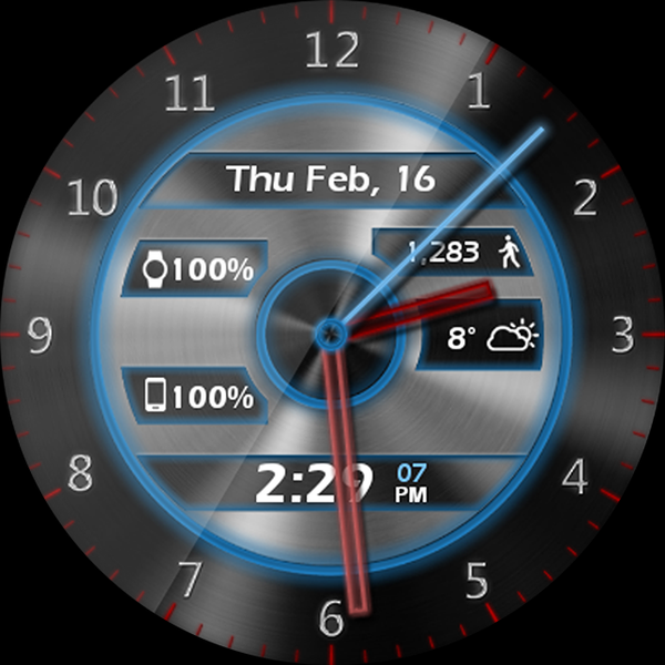 Metal Glow HD Watch Face - Image screenshot of android app