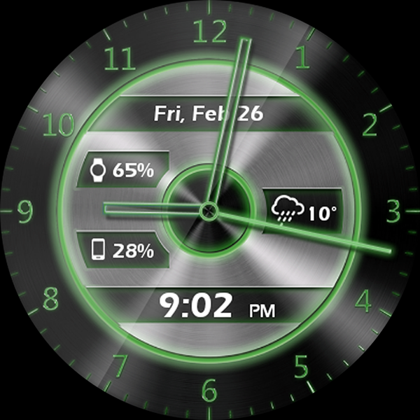 Metal Glow HD Watch Face - Image screenshot of android app