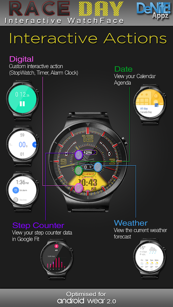 Race Day HD Watch Face - Image screenshot of android app