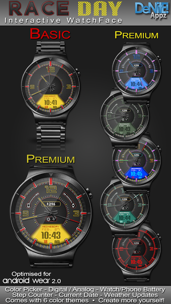 Race Day HD Watch Face - Image screenshot of android app