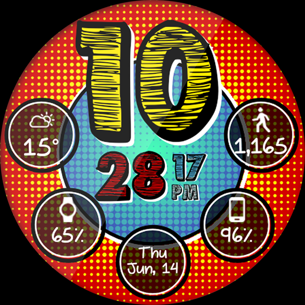Retro Pop HD Watch Face - Image screenshot of android app
