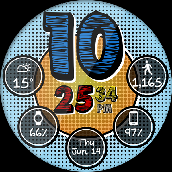 Retro Pop HD Watch Face - Image screenshot of android app